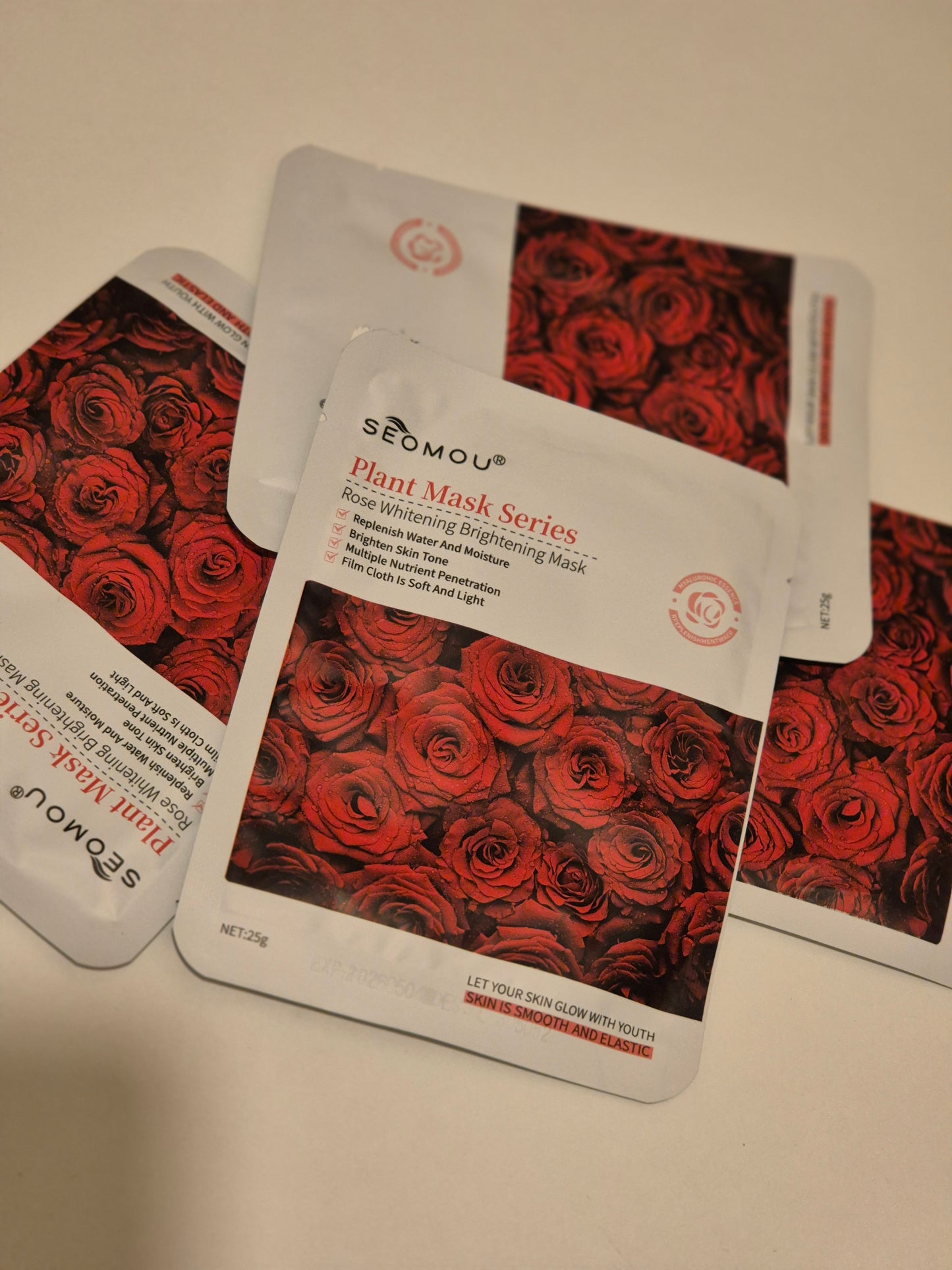 Masque visage - Rose rouge